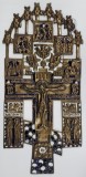Rastignirea lui Iisus, Crucifix din bronz si email policrom, Rusia, Secol XIX