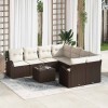 VidaXL Set de canapele pentru grădină 9 pcs Maro 55 x 55 x 37 cm 3345978