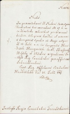 A1771 Document olograf, 1847, &amp;icirc;n limba latină foto