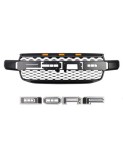 Grila radiator Raptor Style negru mat cu contur alb si leduri portocalii, Ford Ranger T9 2022-2024