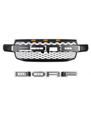 Grila radiator Raptor Style negru mat cu contur alb si leduri portocalii, Ford Ranger T9 2022-2024 foto