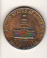 SV * SUA HALF DOLLAR 1976 D * BICENTANER INDEPENDENTA * PLACAT AUR 24K AUNC+
