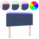 Cumpara ieftin Tablie de pat cu LED, albastru, 90x5x78/88 cm, textil