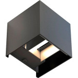 Aplica Exterior Techstar&reg; LED Light CUBE , Putere 6W, Rezistenta la Apa si Praf, Alb Natural, 4000K, Aluminiu, Negru