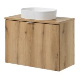 Set dulap baie cu lavoar 56-OAK 57 Newport 80,4x70,5x40cm efect lemn stejar [en.casa] HausGarden Leisure, [en.casa]