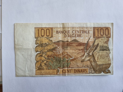 bancnota algeria 100 d 1970 foto
