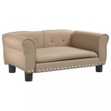 Cumpara ieftin Pat de caini, cappuccino, 70x45x30 cm, piele ecologica