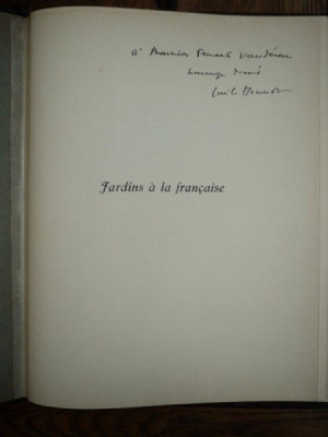 Jardins a la francaise, sonnets Emile Henriot cu dedicatia autorului, Paris 1911 foto