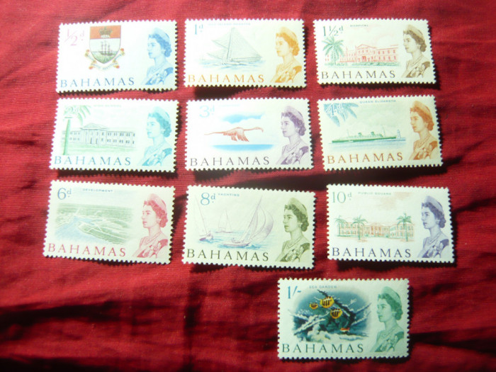 Serie mica Bahamas colonie britanica 1965 R.Elisabeta II, 10 valori