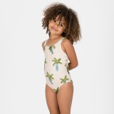 Costum &icirc;ntreg &icirc;not Bej imprimeu palmieri Bebe / Fete, Nabaiji