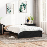 Cadru de pat, negru, 140x200 cm, lemn masiv, vidaXL