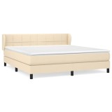 Cumpara ieftin Pat continental cu saltea, crem, 180x200 cm, textil