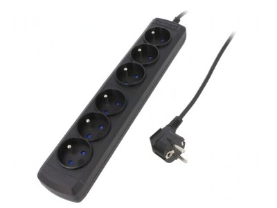 Prelungitor 6 Prize Negru 250V 10A foto