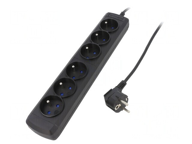 Prelungitor 6 Prize Negru 250V 10A