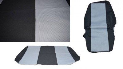 Huse ALM textil dedicate Dacia Logan 2013-2020 9 piese Negru+Gri foto