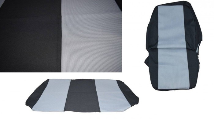 Huse ALM textil dedicate Dacia Logan 2013-2020 9 piese Negru+Gri