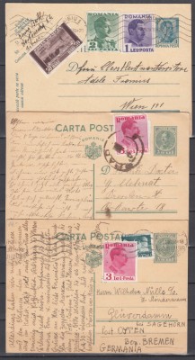ROMANIA 1935/1939 CP 105 CP 106 REGELE CAROL II LOT 3 CARTI POSTALE FRANCATE CIRCULATE foto