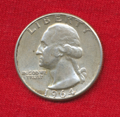 &amp;frac14; Dollar &amp;quot;Washington Silver Quarter&amp;quot; Philadelphia Mint, 6,25 g Ag 0,900. foto