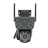 Camera de supraveghere 3 lentile, 3 obiective 6 MP, WIFI 2.4GHz, rotire 360 grade PTZ cu senzor de miscare, alarma, detectie umana si aplicatie IPC360