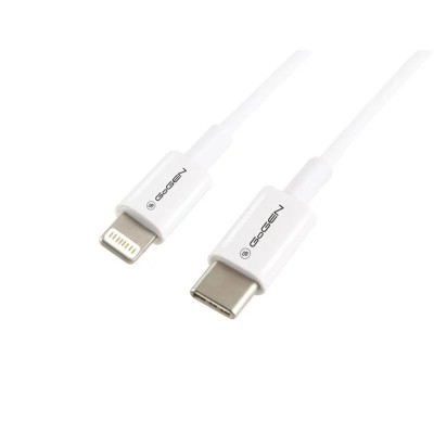 Cablu de incarcare si transfer de date GoGEN, USB-C la Lightning, 2 metri, alb foto