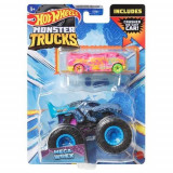 Hot wheels monster truck si masinuta metalica mega wrex, Mattel