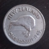Moneda Noua Zeelanda - 1 Florin 1943 - Argint