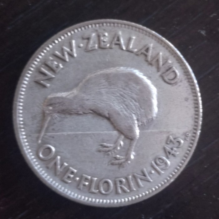 Moneda Noua Zeelanda - 1 Florin 1943 - Argint