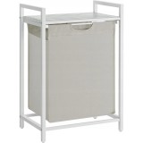 Dulap baie, Artool, placa raft MDF, cadru otel, cu compartiment rufe, alb, 50x33x72 cm
