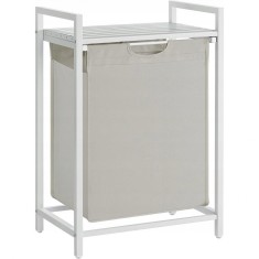 Dulap baie, Artool, placa raft MDF, cadru otel, cu compartiment rufe, alb, 50x33x72 cm