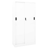 Cumpara ieftin Dulap de birou cu usa glisanta, alb, 90x40x180 cm, otel