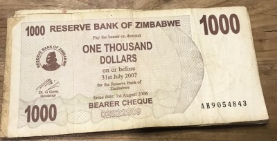 (ORIX) Zinbabwe 1000 dolar dollars 2007 foto