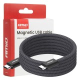 Cablu USB magnetic USB-C &ndash; USB-C 60W 100cm AMIO-04840