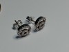 Cercei din aur alb de 18 k cu diamante #9182