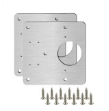 Cumpara ieftin Set 2 placi reparatie balama dulap, otel inoxidabil, fixare rapida, rezistente, pentru usi mobilier, cu 12 suruburi incluse
