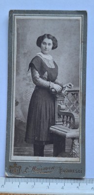 Carte de vizită L. Waisman &amp;ndash; București cca. 1890 &amp;ndash; portret damă foto