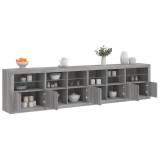 vidaXL Dulap cu lumini LED, gri sonoma, 283x37x67 cm