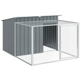 Cumpara ieftin Cusca pentru caini cu imprejmuire, antracit, 153x194x110 cm, otel galvanizat