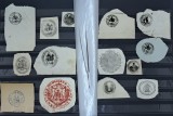 Lot de 14 decupaje anteturi / stampile Principatele Unite