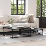 vidaXL Masă de Cafea cu Tăvi Lăsate 2 pcs Stejar negru 80 x 8035 x cm 881895