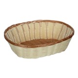 Cos de Bucatarie Decorativ Oval de Culoare Naturala &amp; Maro 27x20x8cm
