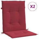 Cumpara ieftin Perne cu spatar mic, 2 buc. rosu vin 100x50x3 cm textil oxford