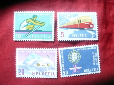 Serie Elvetia 1962 - Ajutor contra Malariei , 4 val. foto