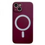 Husa MagSafe pentru Apple iPhone 13, Silicon, Protectie pentru camera, Magnetica, Incarcare Wireless, Flippy, Visiniu