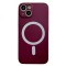 Husa magsafe pentru apple iphone 13, silicon, protectie pentru camera, magnetica, incarcare wireless, flippy, visiniu