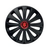 Set 4 capace roti Negre Cu Inel Rosu Trend R14 pentru gama auto Suzuki, Autohelix MSA
