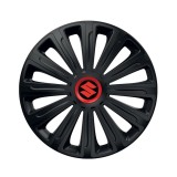 Cumpara ieftin Set 4 capace roti Negre Cu Inel Rosu Trend R16 pentru gama auto Suzuki, Autohelix MSA
