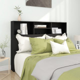Tăblie de pat cu dulap, negru, 140x19x103,5 cm, vidaXL