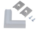 Conector 90&deg; aluminiu anodat argintie UNI12 TOPMET