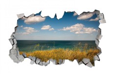 Sticker decorativ, gaura in perete 3D, Ocean, 85 cm, 163STK-2