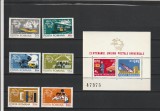 ROMANIA 1974 LP 847 LP 848 CENTENARUL UPU SERIE+COLITA MNH NESTAMPILATE, Nestampilat